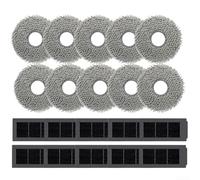 Lot de 2 filtres à franges pour Ecovacs pour X5, OMNI, X5 PRO pour OMNI, lingettes de rechange grossières et filtres à poussière, 2 x 4 (2 x 10 pièces)