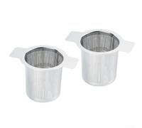 Lot de 2 filtres à thé réutilisables en acier inoxydable à double oreille avec deux oreilles
