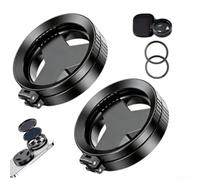 Lot de 2 filtres CPL pour téléphone avec objectif polarisant rotatif de 52 mm avec chiffon - Réduction de réflexion - Accessoire pour appareil photo mobile pour voyage, vlogging, paysage, photos