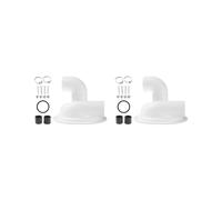 Lot de 2 filtres cyclone collecteur de poussière avec coude en plastique Blanc 197 mm