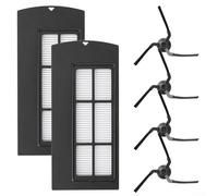 Lot de 2 filtres d'aspirateur et 4 brosses latérales de rechange pour aspirateur Eufy Clean X9 Pro