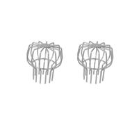 Lot de 2 filtres de gouttière ronds résistants aux intempéries et à la rouille Argenté 7,6 cm