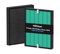 Lot de 2 filtres de rechange 150 compatibles avec purificateur d'air Coway Airmega 150, ensembles de filtres verts True HEPA et filtre à charbon actif amélioré, pièce # AP-1019C-FP