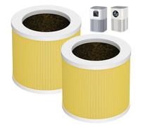 Lot de 2 filtres de rechange A1 pour animaux de compagnie compatibles avec le purificateur d'air VEWIOR HQSC-50, HQKJ-80, AMEIFU AP01W, filtre à air HEPA 3 en 1 H13, jaune