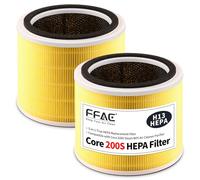 Lot de 2 filtres de rechange Core 200s compatibles avec le purificateur d'air LEVOIT Core 200s, système de filtre 3 en 1 de préfiltre, filtre à charbon actif et filtre H13 True Hepa (filtre pour