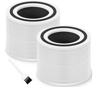 Lot de 2 filtres de rechange Core 300 compatibles avec le purificateur d'air LEVOIT Core 300, Core 300S, véritable HEPA et charbon actif, remplace le filtre de rechange pour purificateur d'air Levoit