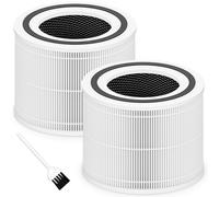 Lot de 2 filtres de rechange Core 300 compatibles avec le purificateur d'air LEVOIT Core 300, Core 300S, véritable HEPA et charbon actif, remplace le filtre de rechange pour purificateur d'air Levoit