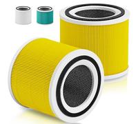 Lot de 2 filtres de rechange HEPA Core 300 True pour purificateur d'air LEVOIT Core 300 et Core 300S Vortex, filtre de rechange 3 en 1 H13, comparé à la pièce n° Core 300-RF - Jaune