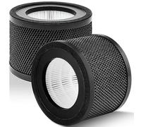 Lot de 2 filtres de rechange HEPA TT-AP001 pour purificateur d'air TaoTronics TT-AP001 et purificateur d'air VAVA VA-EE014, 3 en 1 True HEPA et filtre à charbon actif