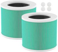 Lot de 2 filtres de rechange HY1800 compatibles avec purificateur d'air HY1800 MORENTO/Loytio/AYAFATO/IOIOW/Honeyuan/CHIVALZ, 3 en 1 H13 True HEPA et filtre à charbon actif HY1800