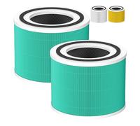 Lot de 2 filtres de rechange pour absorbeur de toxines HEPA compatibles avec purificateur d'air 240, filtre HEPA 3 en 1 de rechange avec filtre à charbon actif HP-14, vert