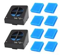 Lot de 2 filtres de rechange pour aspirateur Eureka NEW400 Wet Dry avec 8 inserts en coton, construction en maille coudée pour la circulation de l'air et la capture de la poussière