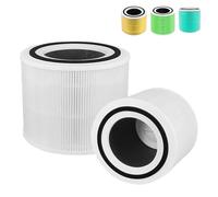 Lot de 2 filtres de rechange pour LEVOIT Core 300 300S | Core 300-RF Filtre HEPA 3 en 1 compatible avec purificateur d'air LEVOIT Core 300 300S pour fumeurs et personnes allergiques Blanc