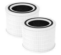Lot de 2 filtres de rechange pour purificateur d'air LEVOIT Core 200S, filtre HEPA 3 en 1, filtre à charbon actif très efficace et préfiltre en nylon, filtration à 3 niveaux, filtre de rechange Core