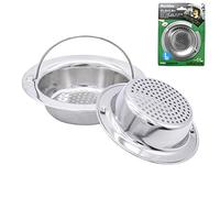 Lot de 2 filtres d'évier de Cuisine avec poignée, en Acier Inoxydable de qualité supérieure, Panier d'évier de Cuisine, Bord Large, 11 cm de diamètre