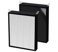 Lot de 2 filtres HEPA/charbon de rechange compatibles avec les modèles de purificateur d'air intelligent Nuwave OxyPure 47001, 47002, 47003, 47004, 47005 et 47006. Charbon actif + HEPA Combo