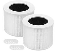 Lot de 2 filtres HEPA de rechange compatibles avec le purificateur d'air Levoit Core Mini RF, système de filtration 3 en 1, filtre HEPA True H13, livré avec 10 cotons d'aromathérapie