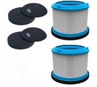 Lot de 2 filtres HEPA lavables pour Bissell PowerClean FurGuard 280 W et FurFinder 200 W | Comprend 2 filtres HEPA et 4 tampons pré-filtrants | Pièces de rechange réutilisables pour aspirateur pour