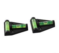 Lot de 2 fioles à bulles horizontales en forme de T pour niveaux - 58 mm x 43,5 mm en acrylique avec précision de 30 minutes, compatible avec Pic(noir)