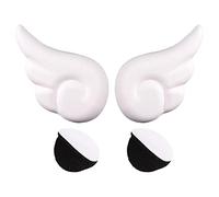 Lot de 2 fixations ailes d'ange pour casque de moto - Blanc - 11,5 cm x 6,8 cm