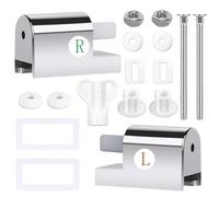 Lot de 2 fixations de siège de WC - Support universel - Charnière Soft-Close avec système d'abaissement automatique - Kit de fixation pour sièges de toilette fixes