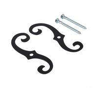 Lot de 2 fixations de volet roulant en métal noir | En forme de S pour serrure de fenêtre avec vis | Matériel décoratif en fonte pour volets roulants extérieurs