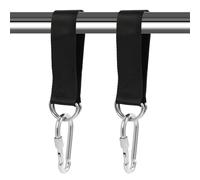 Lot de 2 Fixations pour Hamac, Sangles et Balançoire, Kit de Suspension en Nylon Résistant avec 2 Mousquetons et 2 Anneaux en D, Attache Réglable pour Fauteuil Suspendu Intérieur Extérieur