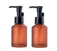 Lot de 2 flacons à pompe en verre rouge vin de 60 ml avec bouchon à pompe noir pour maquillage, crème, lotion, échantillon, voyage, emballage de voyage, flacon pour essences d'émulsion