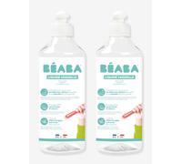 BÉABA, Liquide Vaisselle pour Biberons et Accessoires Repas, 100% d'Origine Naturelle, Made in France, Sans Parfum, Flacons 100% Lot de 2x500 ml