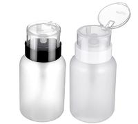 Lot de 2 flacons distributeurs sous pression en plastique vides pour dissolvant et maquillage, réutilisables, anti-fuite, pour les voyages et les salons de manucure