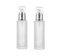 Lot de 2 flacons distributeurs vides en verre dépoli transparent de 120 ml pour crème cosmétique et huile essentielle, transparent, 4.1 Ounces, Tendance