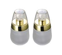 Lot de 2 flacons en verre vides rechargeables avec pompe pour cosmétique 30 ml
