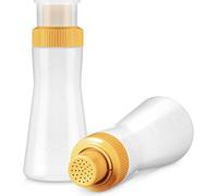 Lot de 2 flacons pulvérisateurs de sirop à gâteau avec couvercle hermétique pour trempage simple du sirop de miel 350 ml gradué en plastique facile à ranger et réutilisable (jaune)