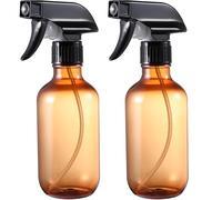 Lot de 2 flacons pulvérisateurs vides en plastique à remplir avec tête de pulvérisation réglable pour fleurs, jardin, animaux domestiques - Marron - 300 ml