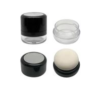 Lot de 2 flacons rechargeables de 8 g pour shampooing sec en poudre, poudre libre et houppette de voyage portable compact avec applicateur éponge et miroir