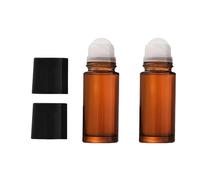 Lot de 2 flacons roulants en verre marron de 30 ml pour huiles essentielles, parfums, flacons à bille rechargeables, déodorants, outils de beauté et de soins personnels pour parfums, cosmétiques