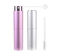 Lot de 2 flacons vaporisateurs de parfum rechargeables de 10 ml pour voyage après-rasage avec outils de recharge pour les vacances et les sorties nocturnes, hommes et femmes