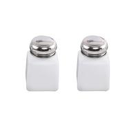 Lot de 2 flacons vides en métal de 100 ml pour dissolvant de vernis à ongles, flacon en plastique avec tête de pompe de verrouillage pour démaquillant lèvres et yeux