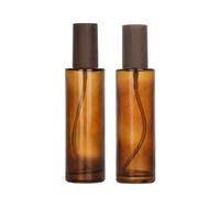 Lot de 2 flacons vides en verre ambré de 100 ml avec pompe noire rechargeable, conteneurs de rangement pour fond de teint, crème, maquillage, huile, shampooing