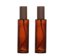 Lot de 2 flacons vides en verre ambré de 100 ml avec pompe noire rechargeable, conteneurs de rangement pour fond de teint, crème, maquillage, huile, shampooing