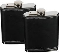 lot de 2 flasques de 227ml Bouteille de poche en acier inoxydable Bouteille d'alcool Anti-fuite Idée cadeau