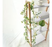 Lot de 2 fleurs artificielles de 1 mètre de long et de tournesol pour décoration de maisons et espaces événementiels, comprend 88 fleurs en soie et feuilles en plastique (blanc)