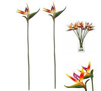 Lot de 2 fleurs artificielles oiseaux de paradis - Plante verte pour maison, jardin, bureau, décoration de mariage, véranda - 60 cm
