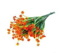 Lot de 2 fleurs de camélia artificielles en plastique avec haleine réaliste de bébé pour mariage, terrasse et décoration d'intérieur saisonnière (orange) 32 x 5 x 5 cm