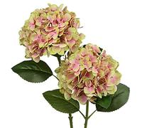 Lot de 2 Fleurs d'hortensia artificielles au Toucher réel comme de véritables Branches d'hortensia pour Tables de Bureau, hôtels, réceptions, salles d'attente, Tables à Manger, cafés