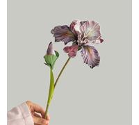 Lot de 2 fleurs d'iris artificielles en soie au toucher réaliste, pour décoration de mariage, maison, table (mauve)