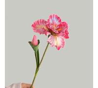 Lot de 2 fleurs d'iris réalistes en soie avec feuilles, sans entretien, pour maison, bureau, table, jardin (rose)