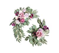 Lot de 2 Fleurs pour Arche de Mariage, Couronne Artificielle à Suspendre au Mur, Décoration de Porte D'entrée, Panneaux de Bienvenue, Arrangements Floraux pour Décoration de Fond de(#12)