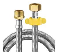 Lot de 2 flexibles de douche en acier inoxydable avec raccords G12 pour robinet de salle de bain et douche (40 cm)