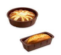 Lot de 2 Flexi'Moules en silicone - 1 cake 24 cm et 1 rond 24 cm Mathon